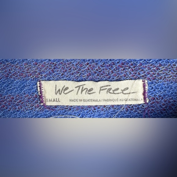 Free People We The Free Classic Striped Oversized Crewneck Blue Combo Size Small - Picture 4 of 10